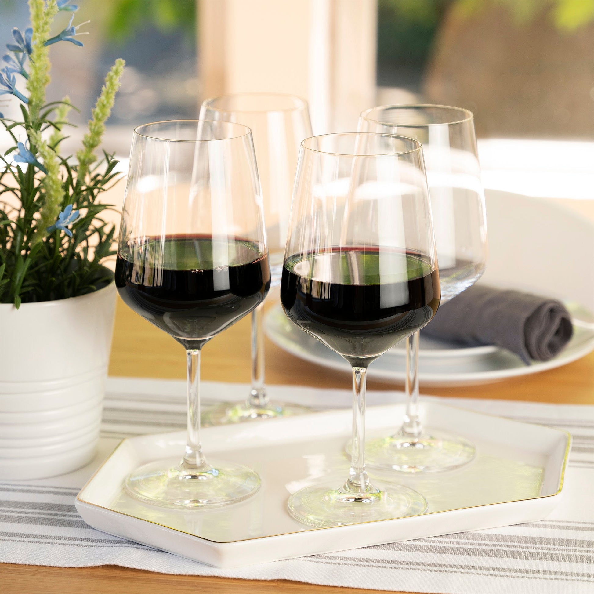 Style Red and White Wine Glasses, Set of 12