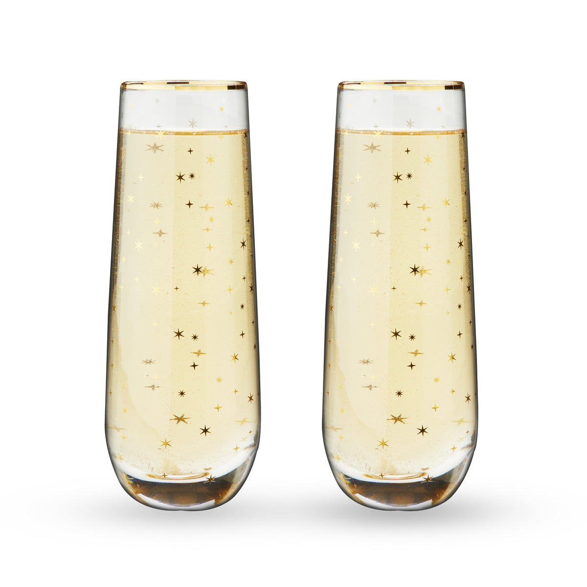 Starlight Stemless Champagne Flutes, Set of 2