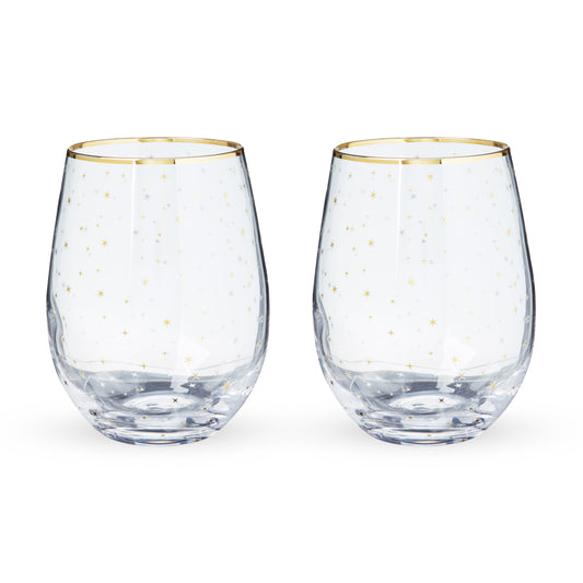 Starlight Stemless Wine Glasses, Set of 2
