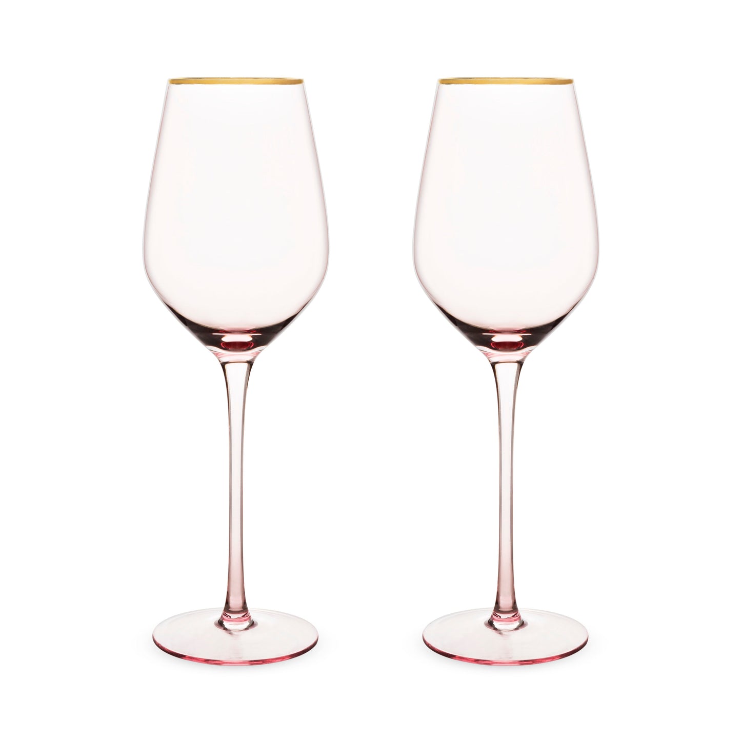 Rose Crystal White Wine Glasses, Set of 2