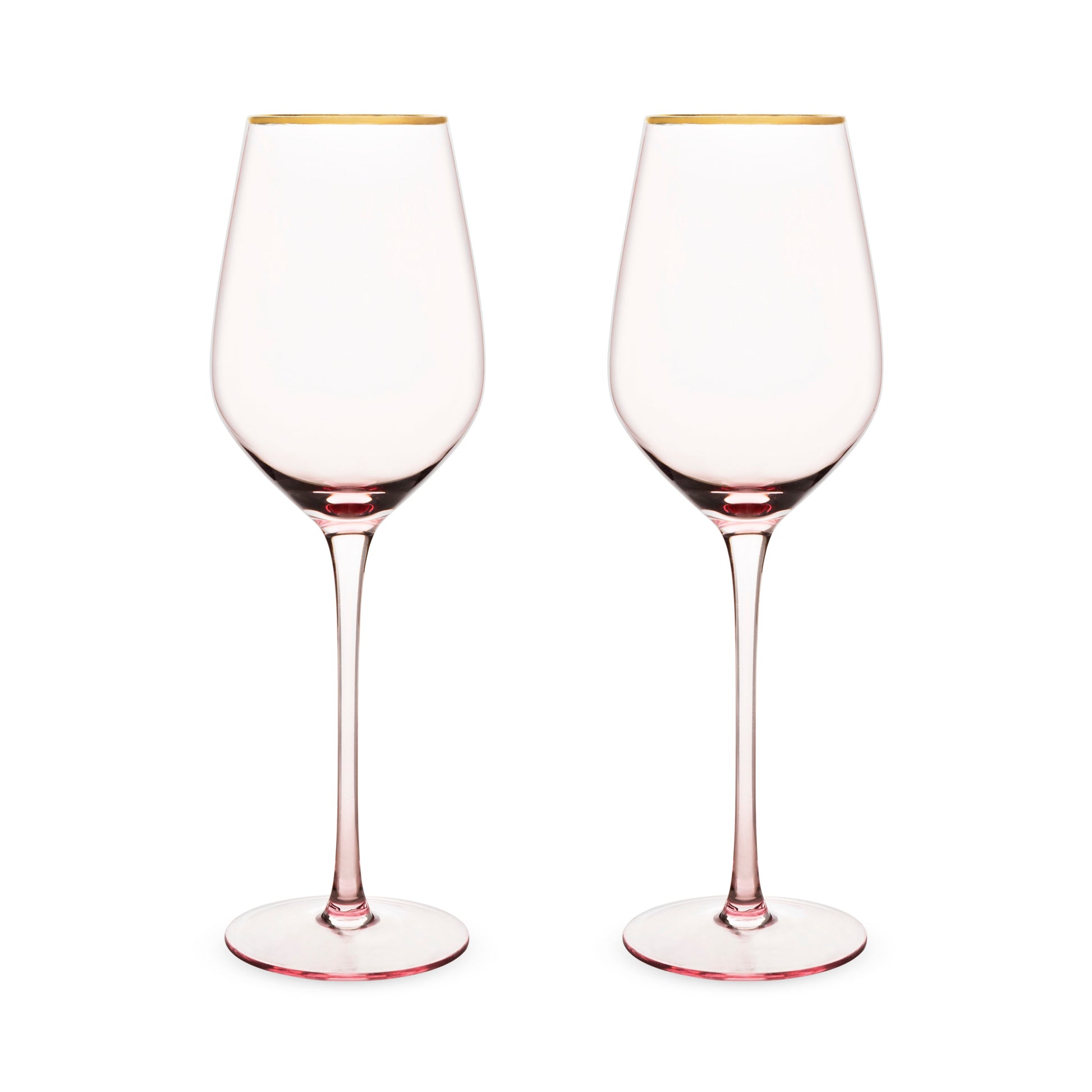 Rose Crystal White Wine Glasses, Set of 2