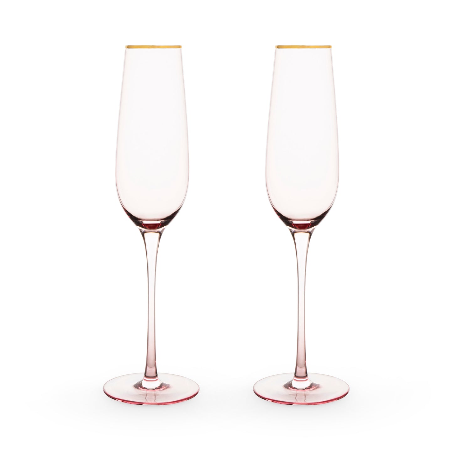 Rose Crystal Champagne Flutes, Set of 2
