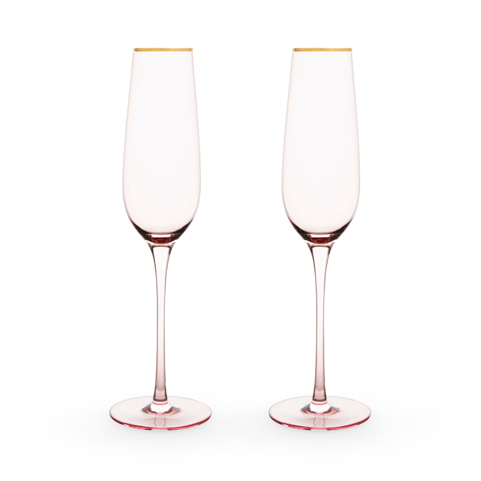 Rose Crystal Champagne Flutes, Set of 2
