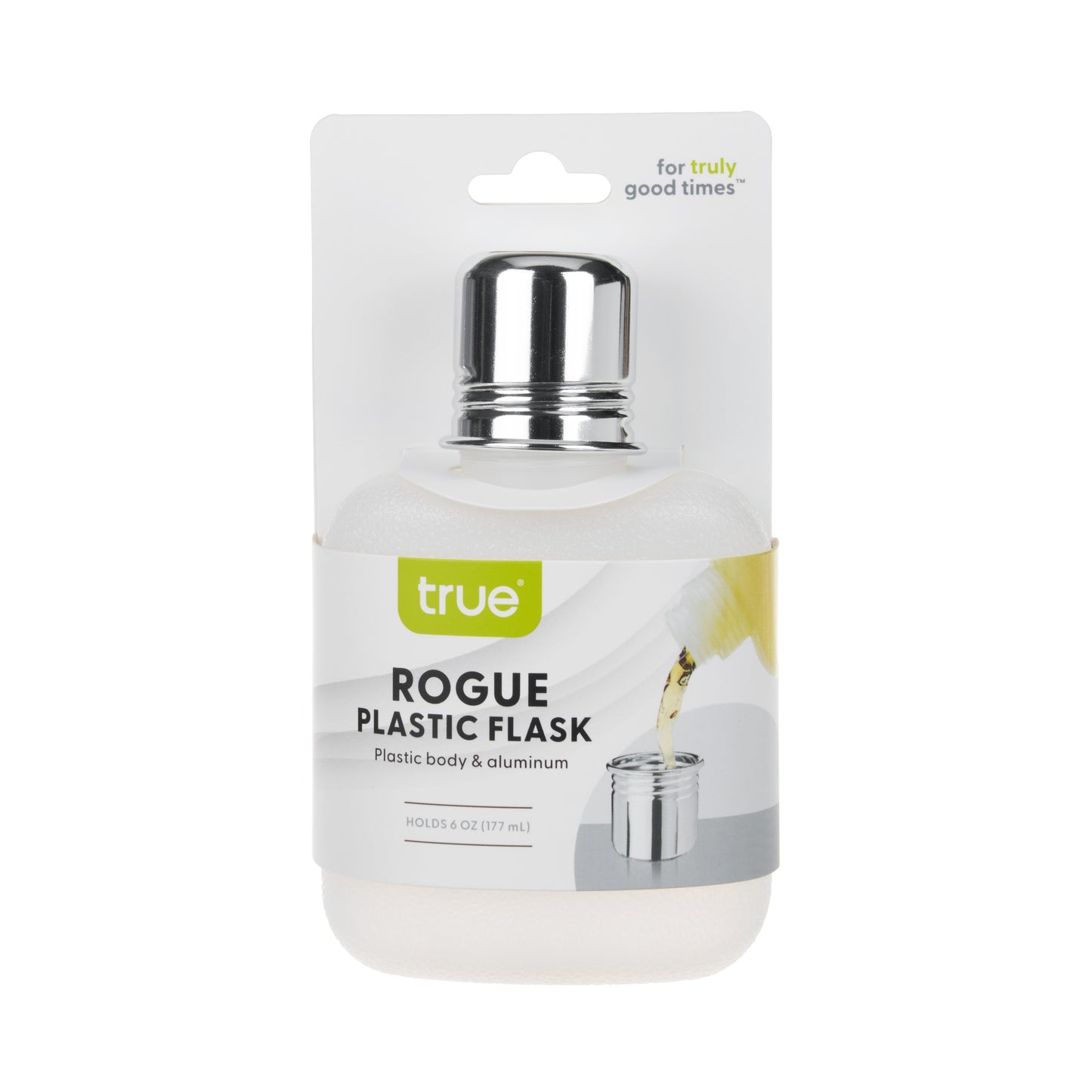 Rogue 6 oz Plastic Flask in White
