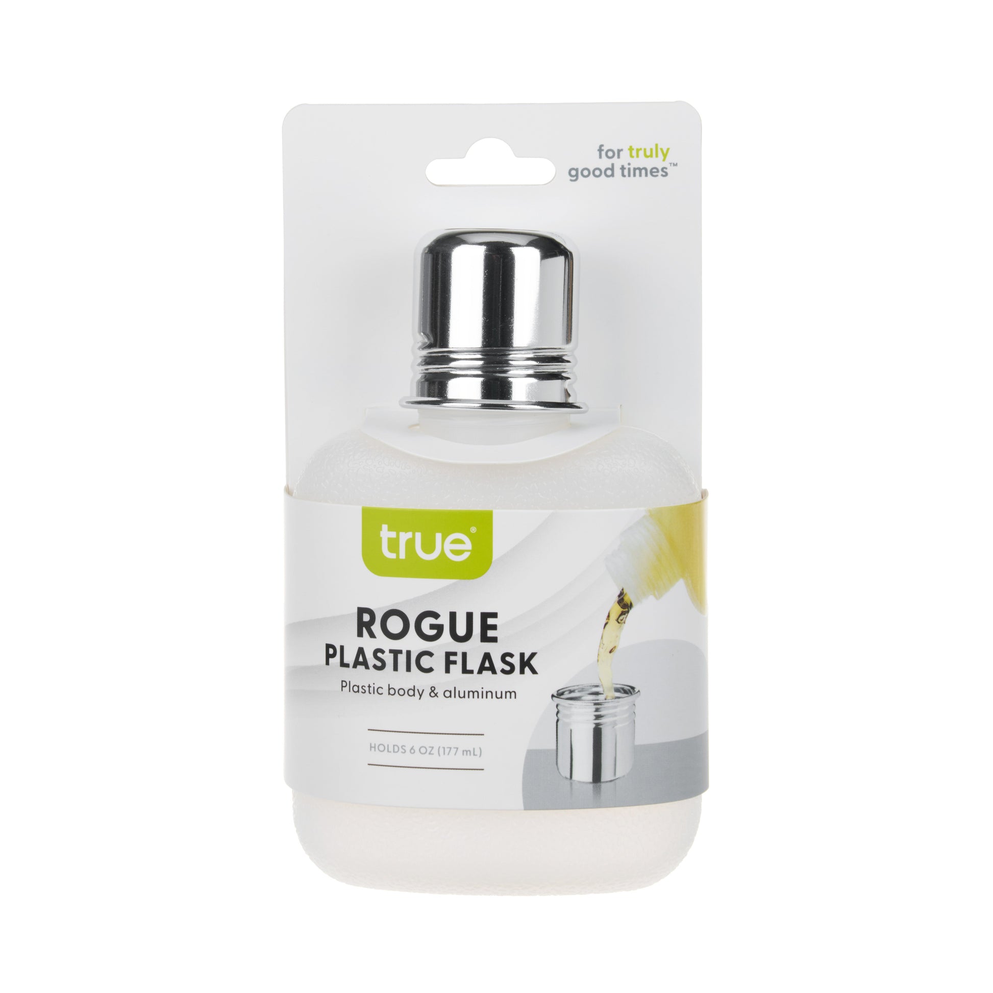 Rogue 6 oz Plastic Flask in White
