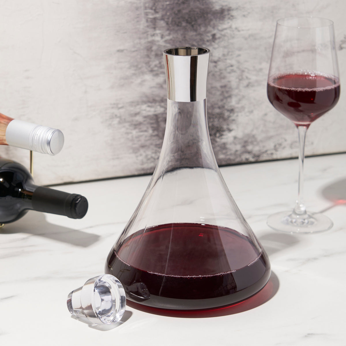 Irving Crystal Decanter with Chrome Rim