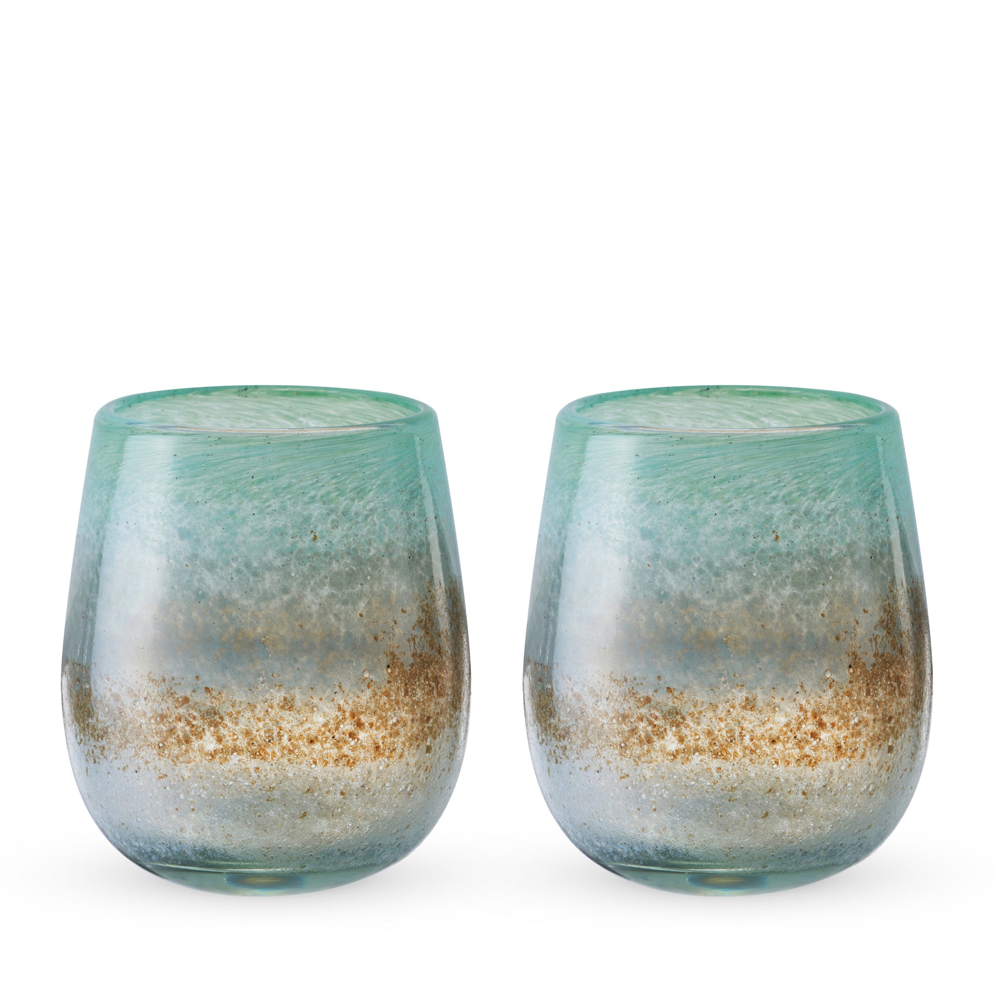 Segunda Vida Playa Bonita Recycled Stemless Wine Glasses, Set of 2