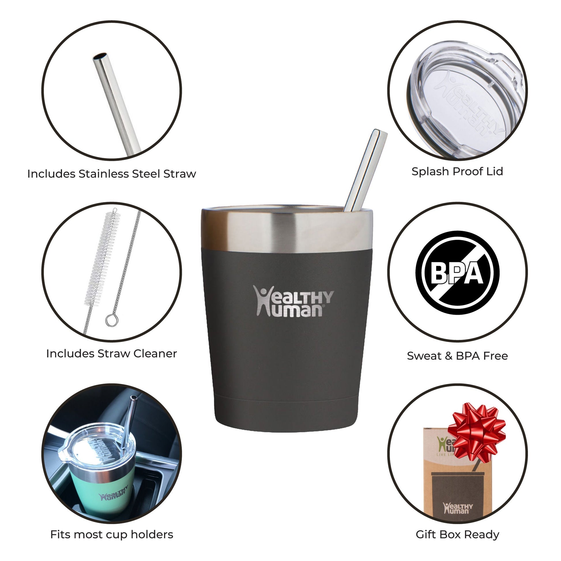 The Cruiser Tumbler in Pure Black, 12 oz