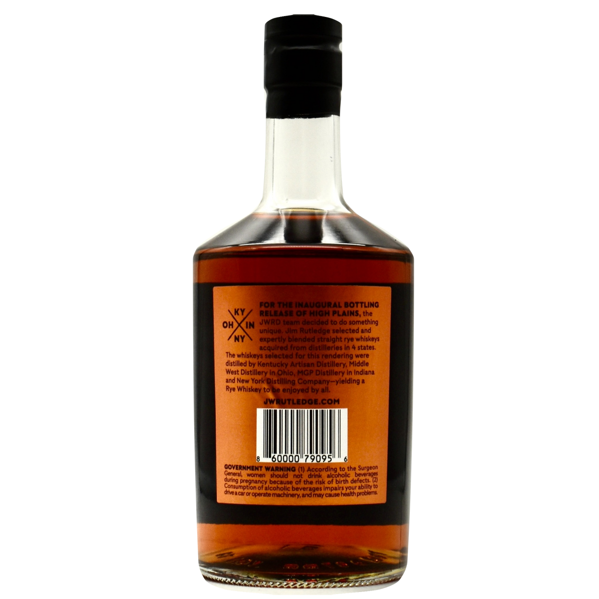High Plains Rye by Jim Rutledge back bottle