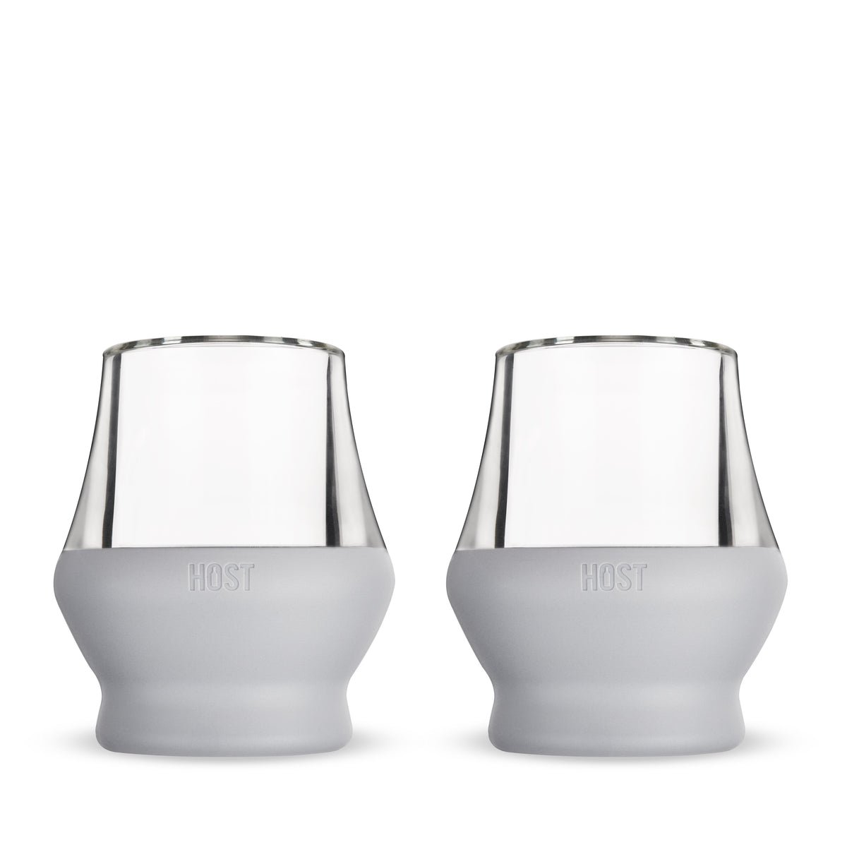 Glass FREEZE Sipping Cooling Cup in Gray, Set of 2