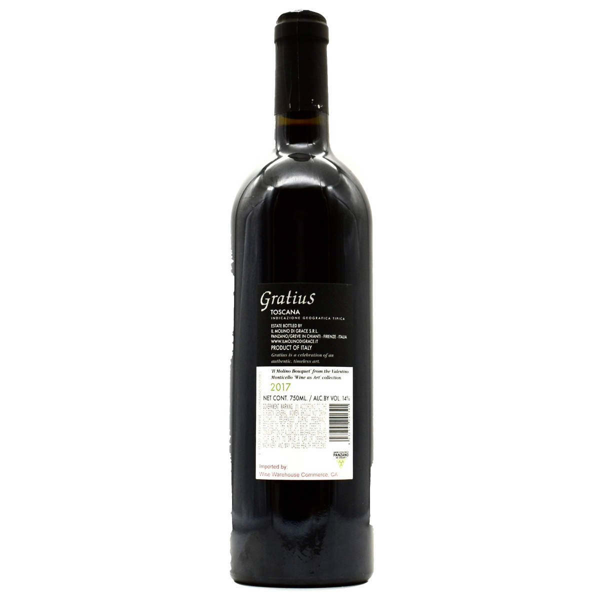 Il Molino di Grace Gratius 2017 back bottle