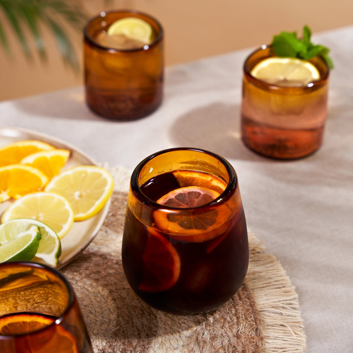 Segunda Vida El Ocaso Recycled Stemless Wine Glasses, Set of 2