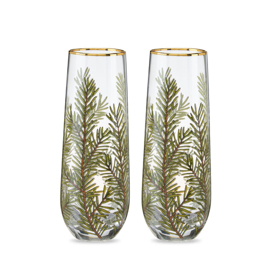 Woodland Stemless Champagne Flutes, Set of 2