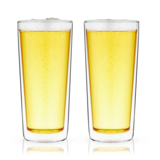 Double Walled Pint Glasses, Set of 2