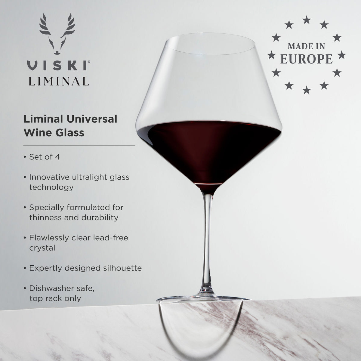 Reserve Liminal Burgundy Wine Glasses, Set of 4