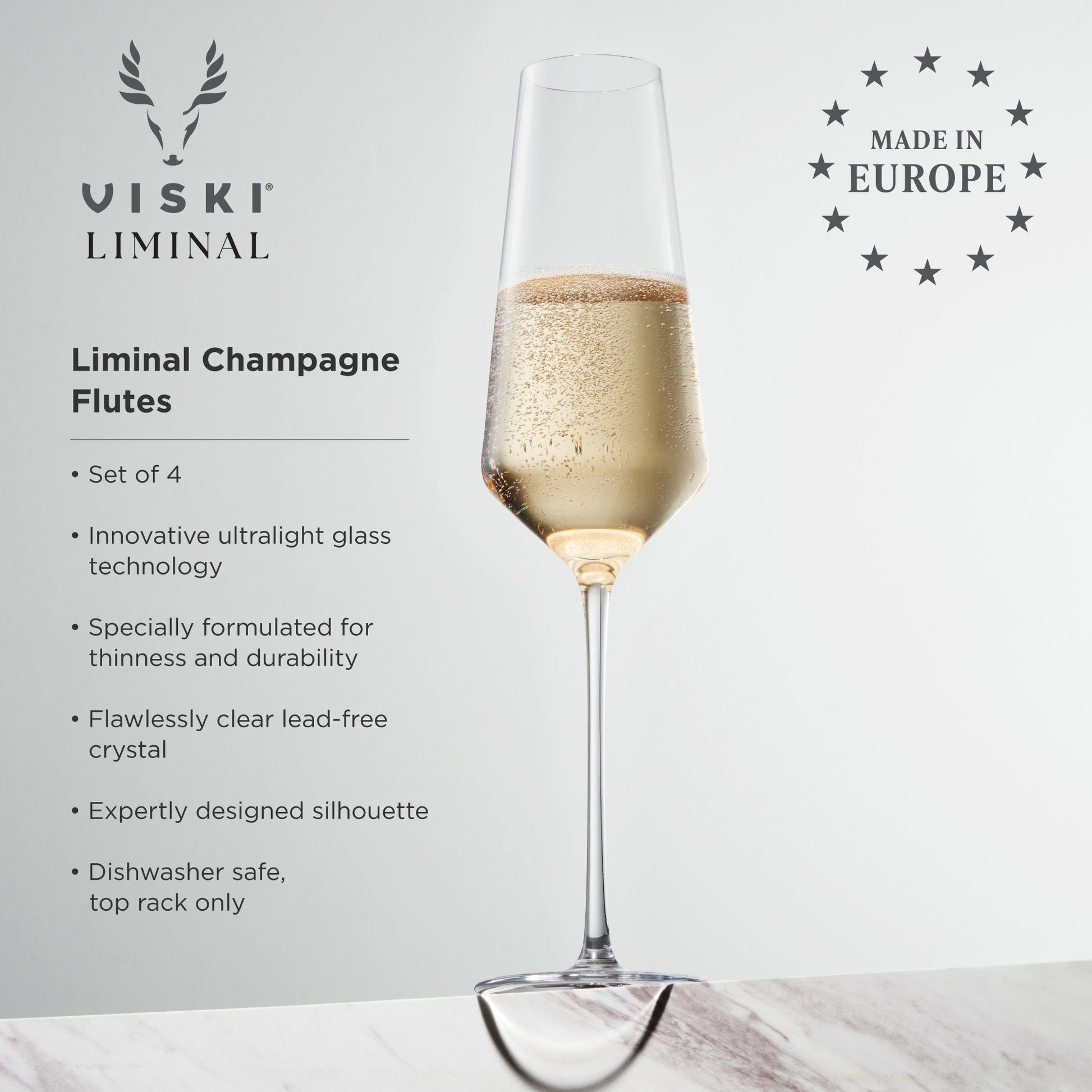 Reserve Liminal Champagne Flutes, Set of 4