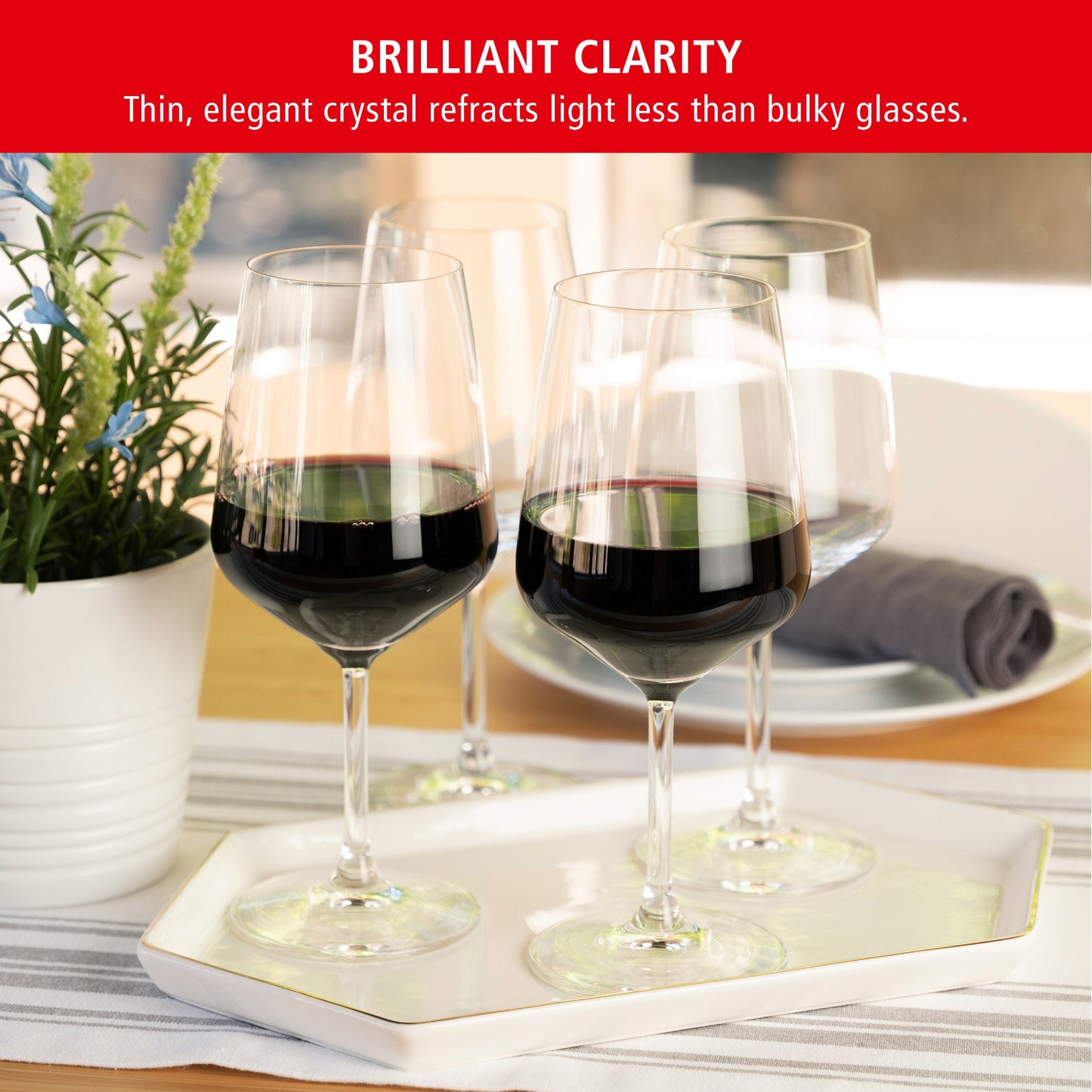 Style Red and White Wine Glasses, Set of 12