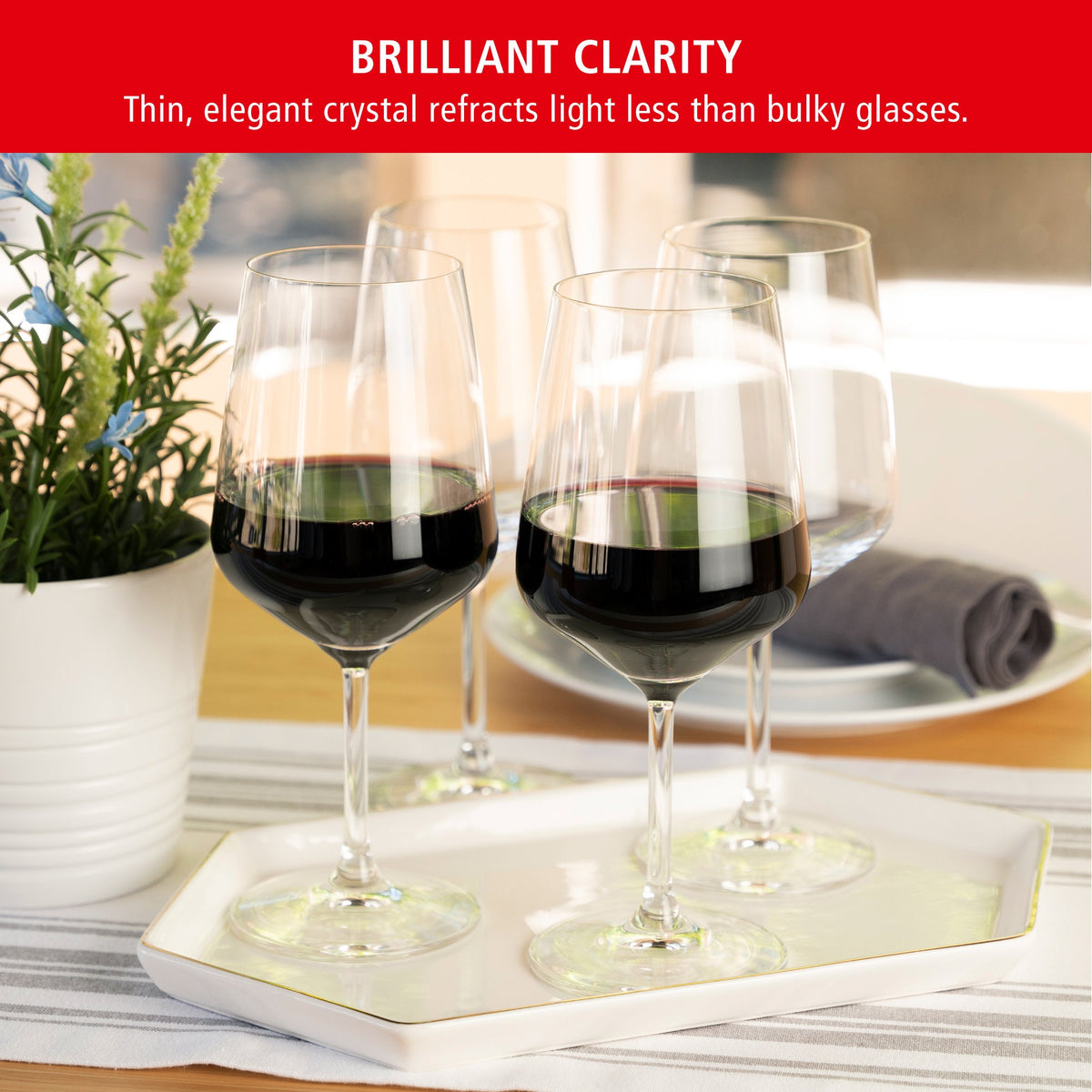 Style Red and White Wine Glasses, Set of 12