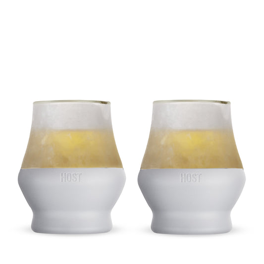 Glass FREEZE Sipping Cooling Cup in Gray, Set of 2