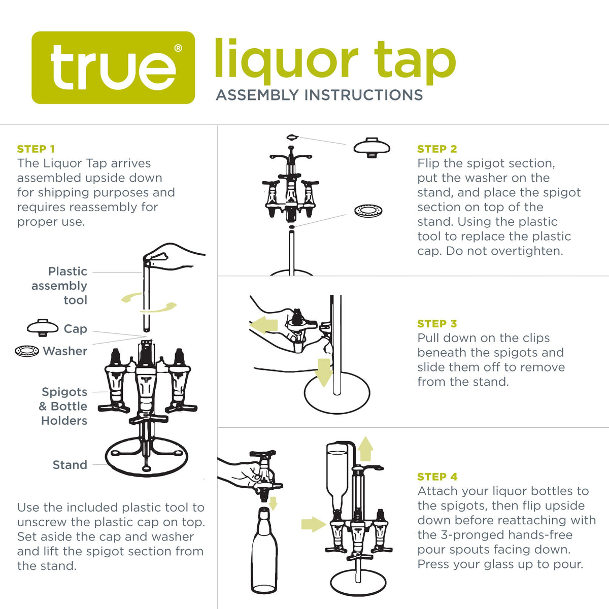Liquor Tap 4-Bottle Liquor Dispenser Stand