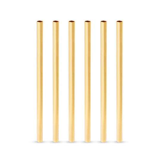 Belmont Lowball Straws in Gold, Set of 6