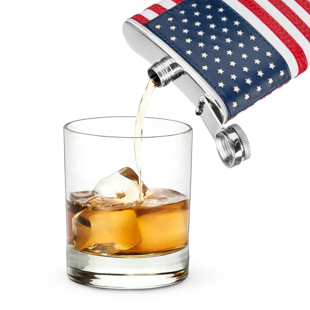 Trueflask 6 oz American Flag Flask with Funnel