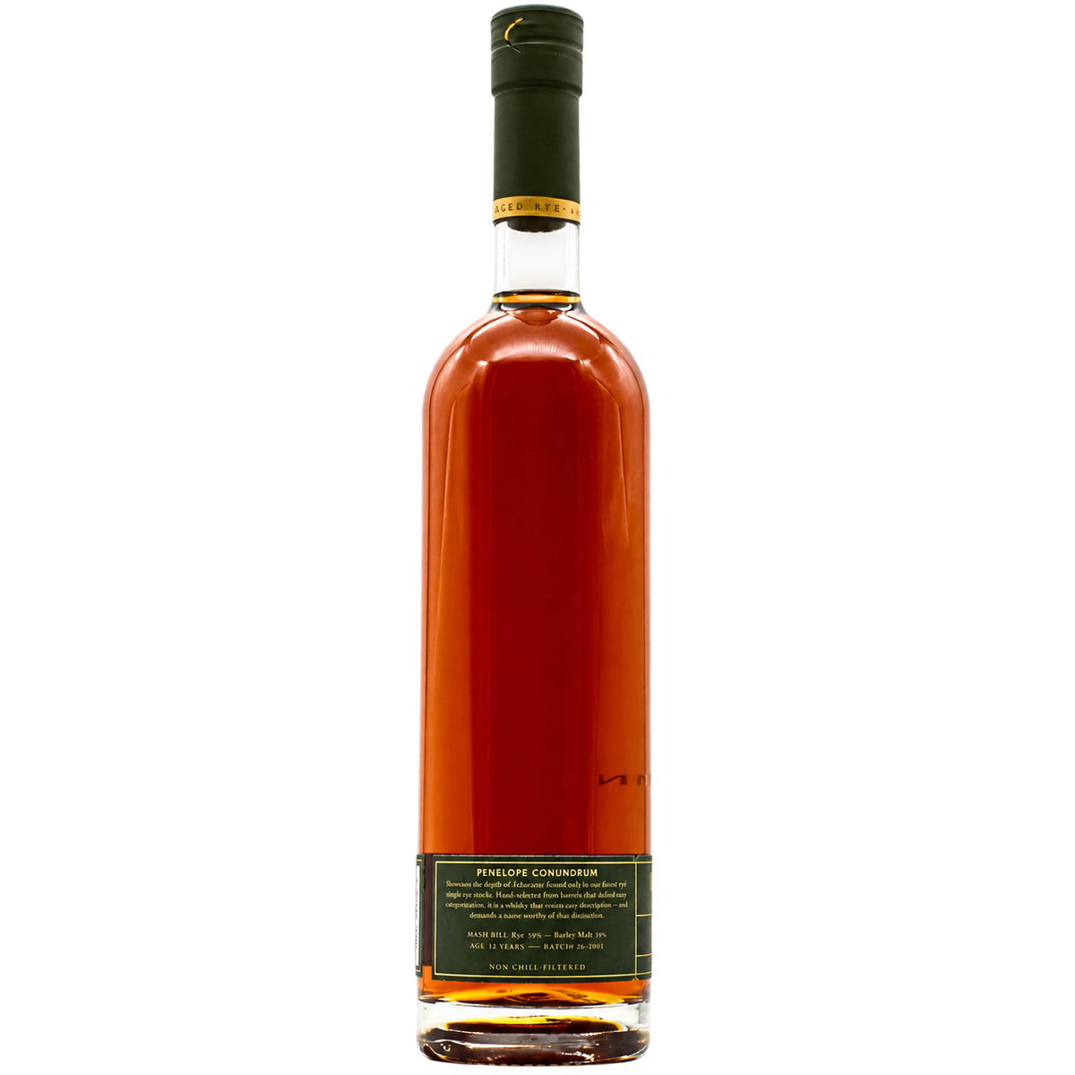 Penelope Estate Collection Conundrum 12 Year Rye - back