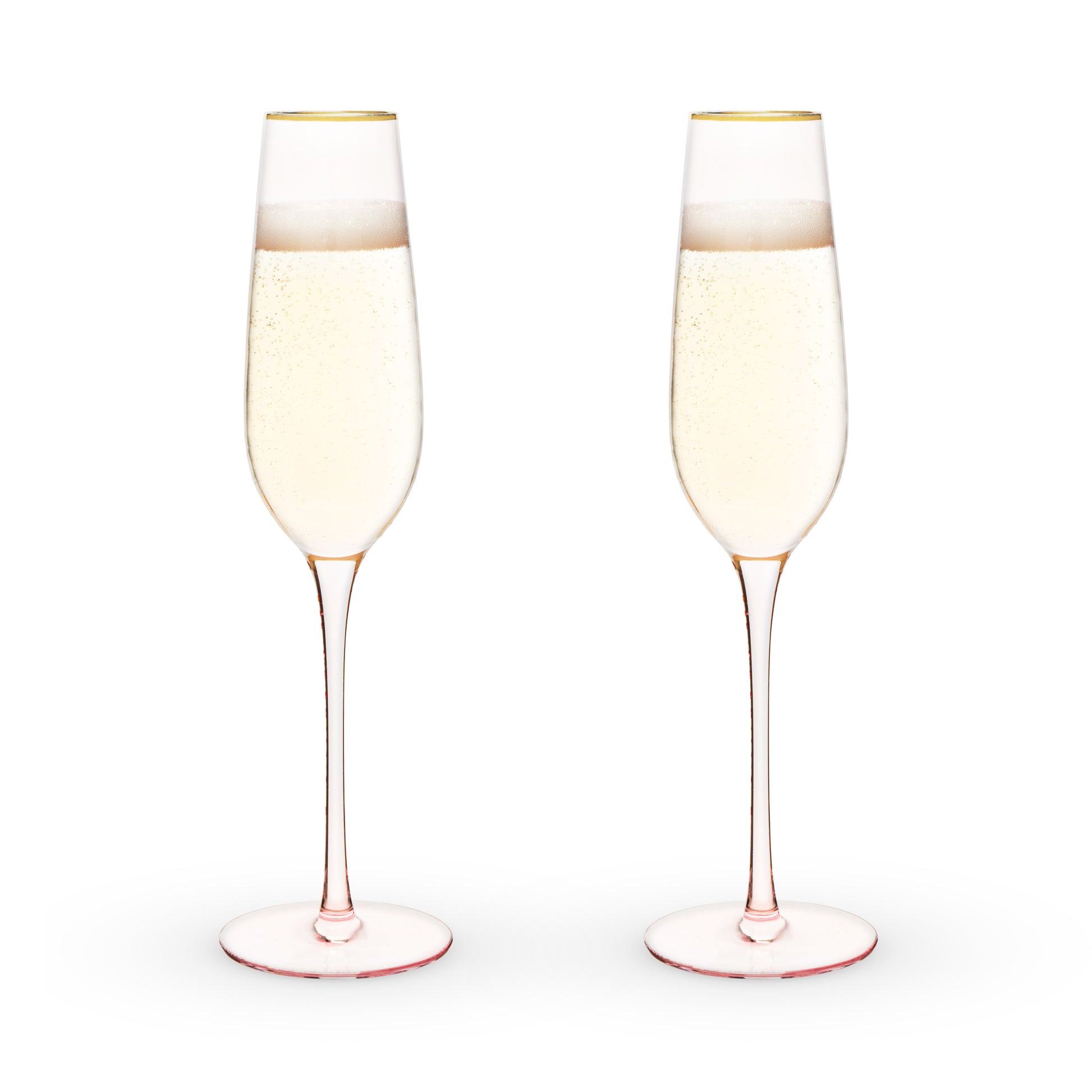 Rose Crystal Champagne Flutes, Set of 2