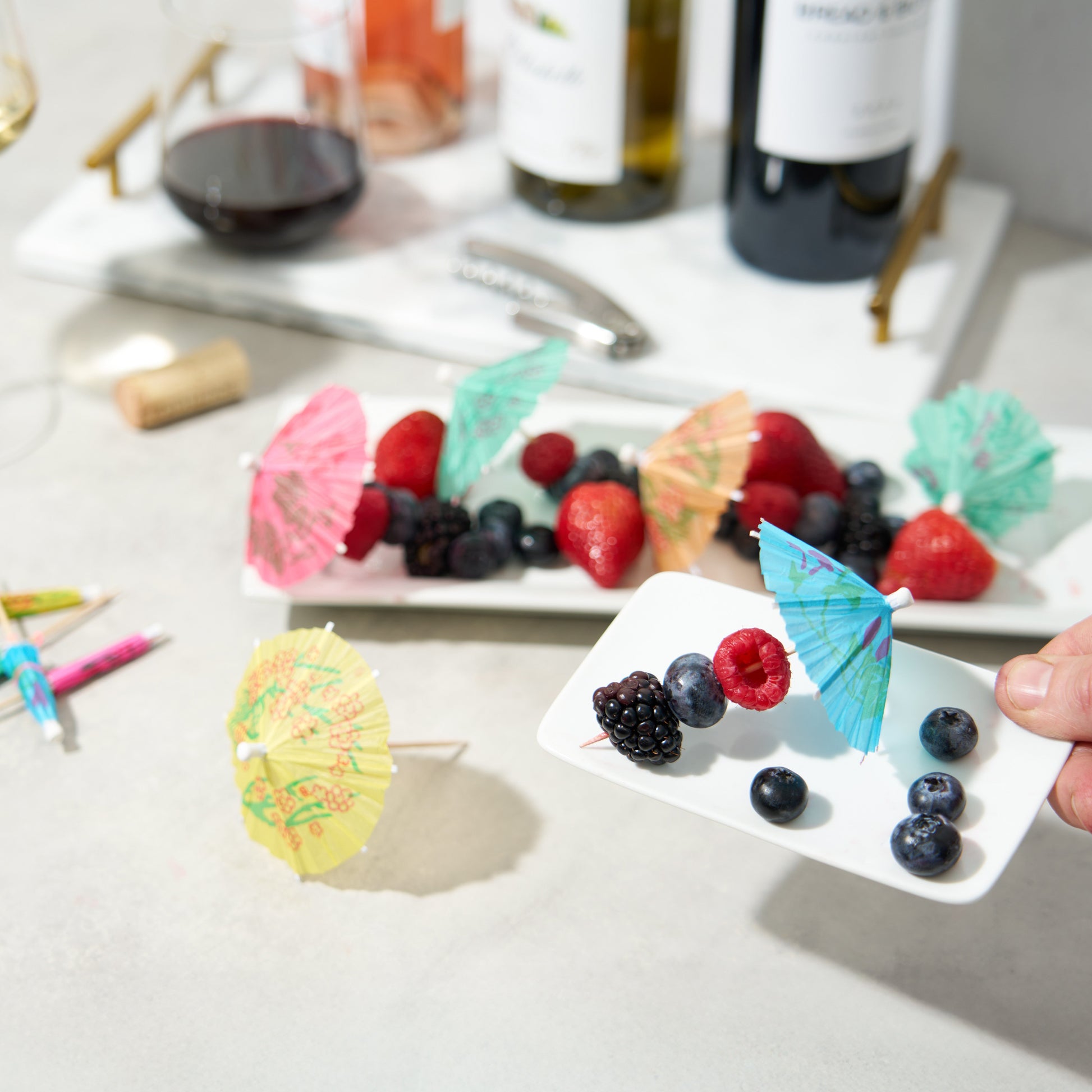 Party Umbrella Cocktail Picks in Assorted Colors, Set of 12