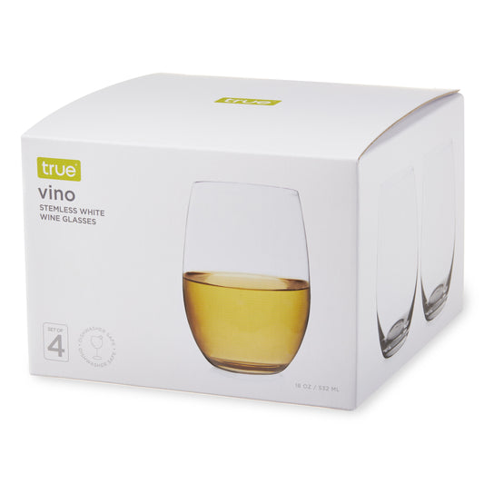 Chateau Stemless White Wine Glasses, Set of 4