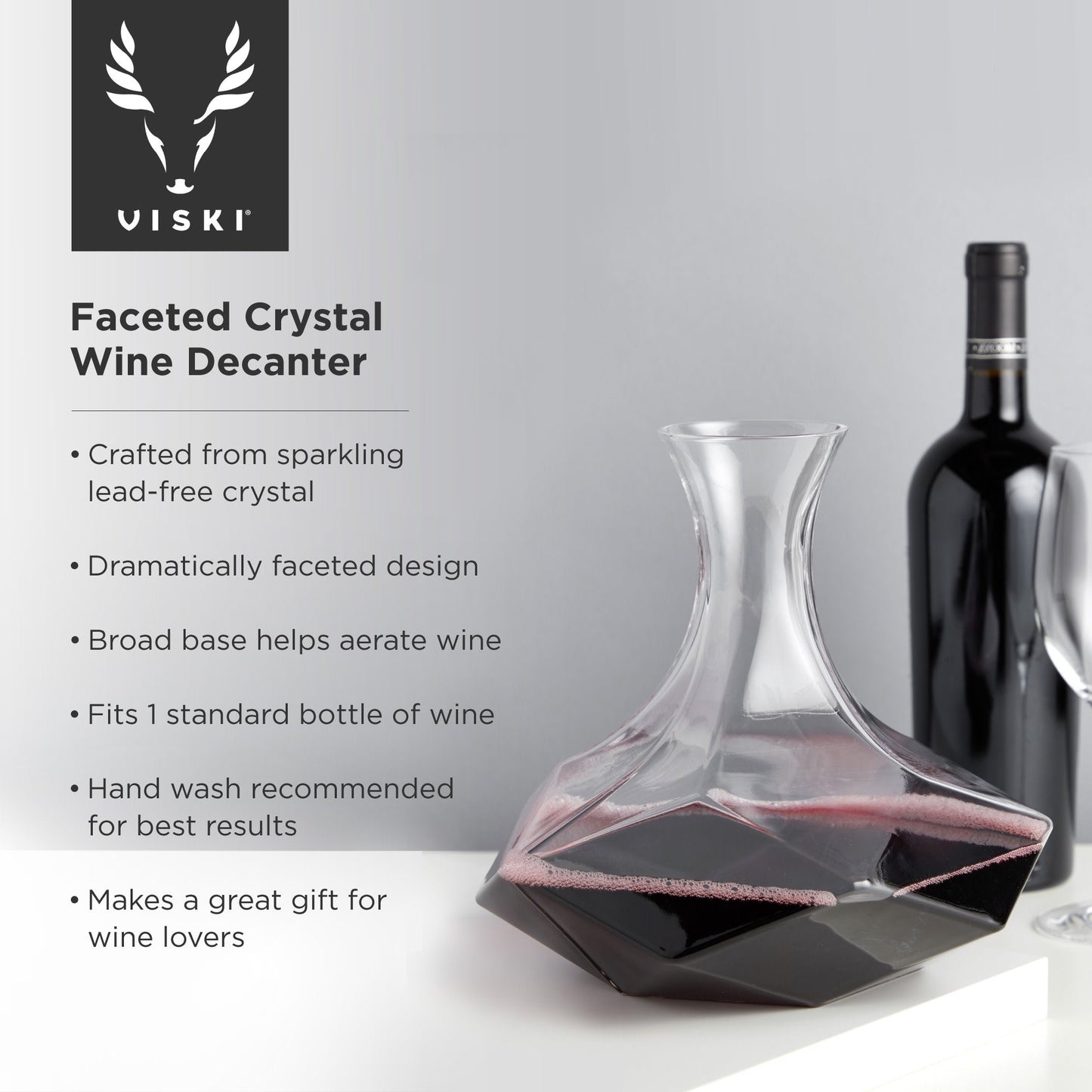 Seneca Crystal Faceted Wine Decanter
