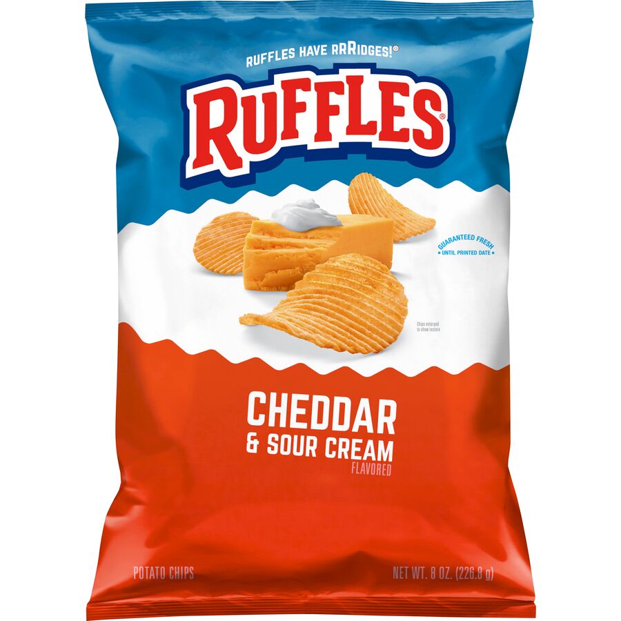 Ruffles Cheddar & Sour Cream Flavored Potato Chips 8 oz