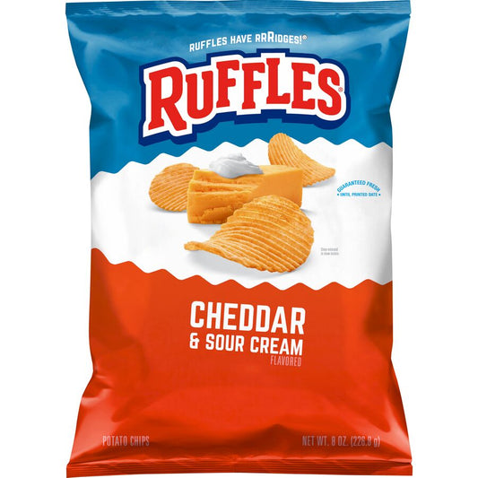 Ruffles Cheddar & Sour Cream Flavored Potato Chips 8 oz