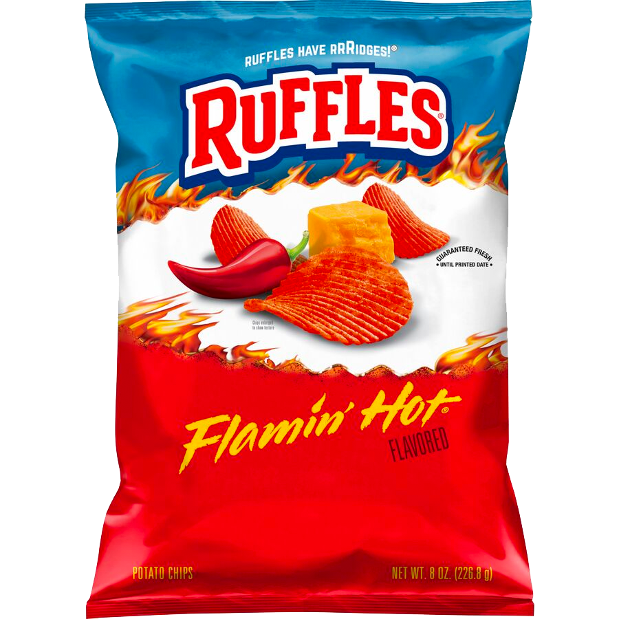 Ruffles Flamin' Hot Flavored Potato Chips 8 oz