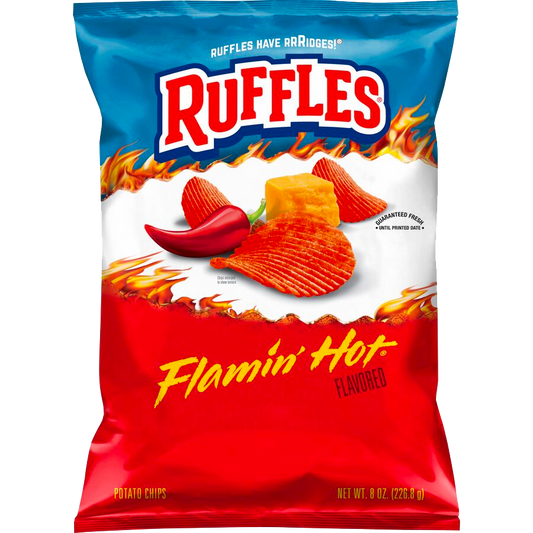 Ruffles Flamin' Hot Flavored Potato Chips 8 oz