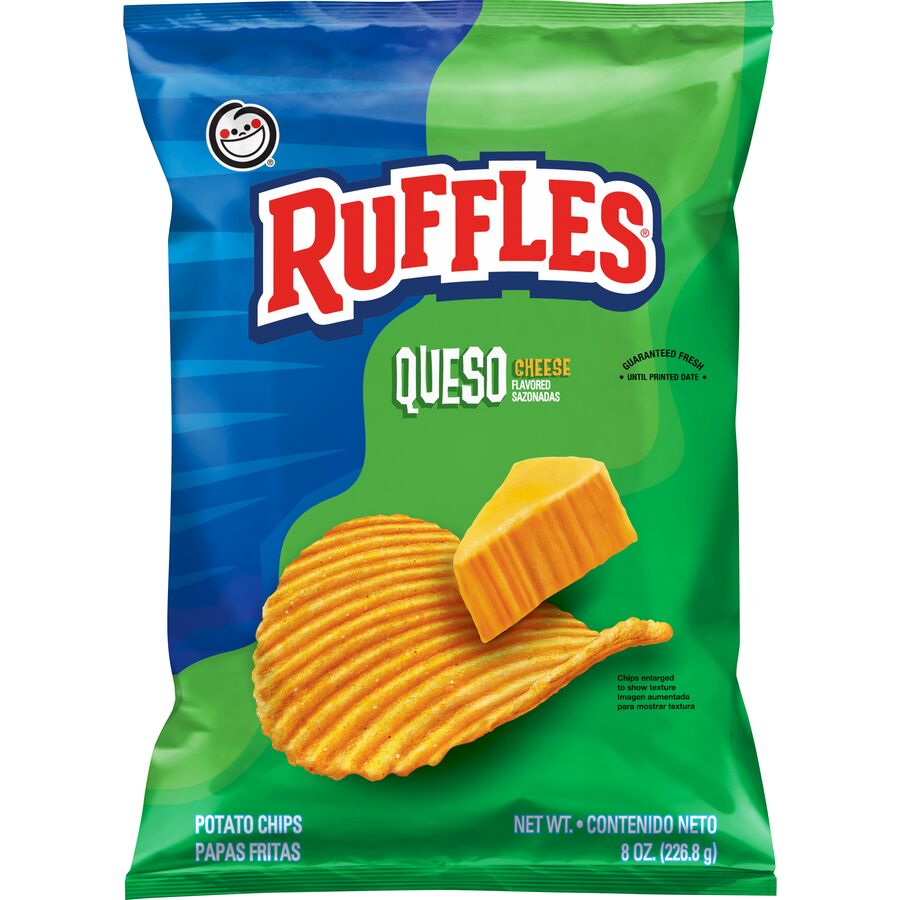 Ruffles Queso Cheese Flavored Potato Chips 8 oz