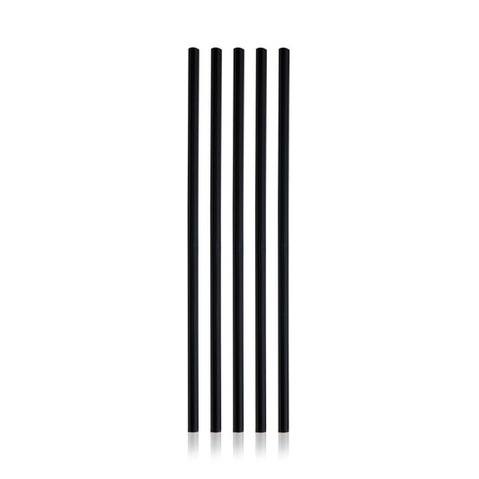 Party Cocktail Straws in Black, Set of 100