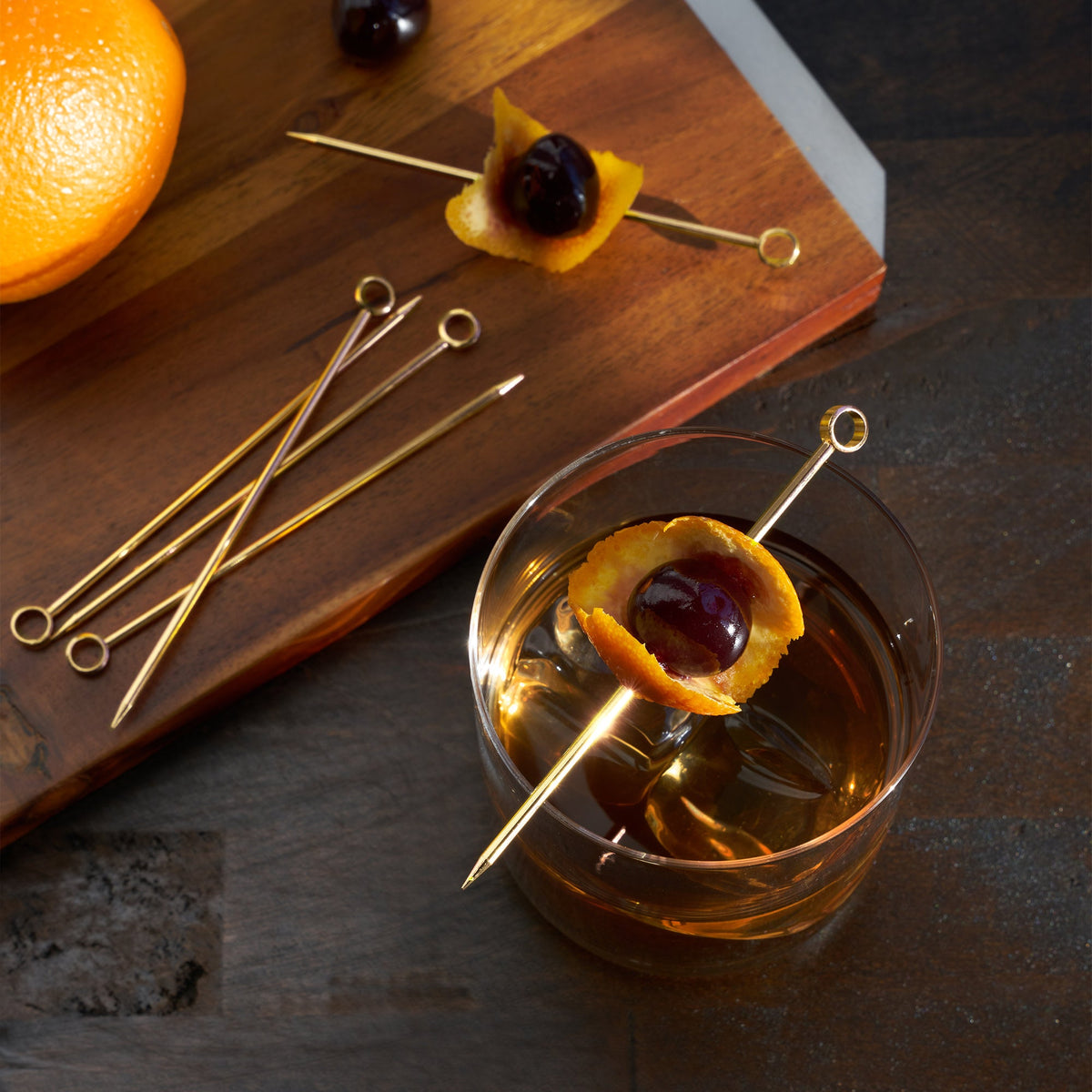 Belmont Cocktail Picks in Gold, Set of 6