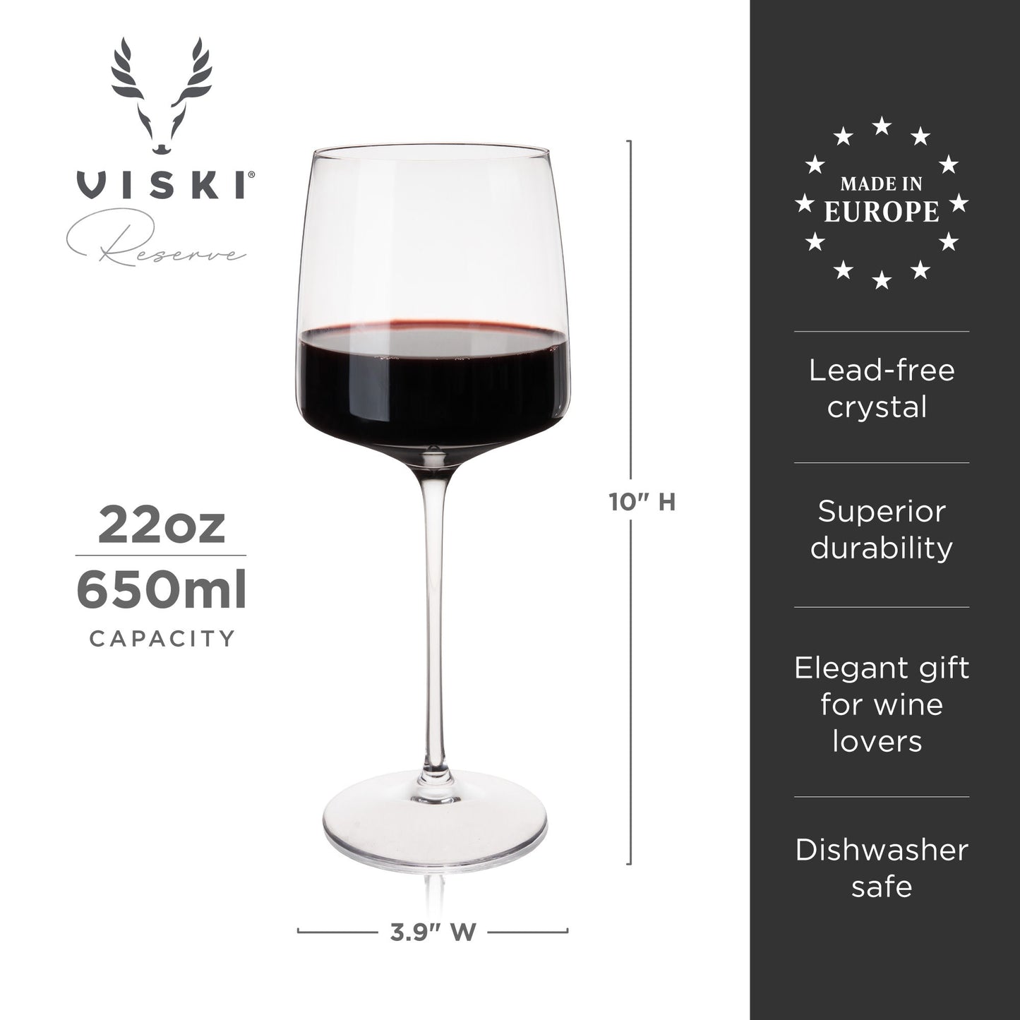 Reserve Julien Crystal Bordeaux Glasses, Set of 4