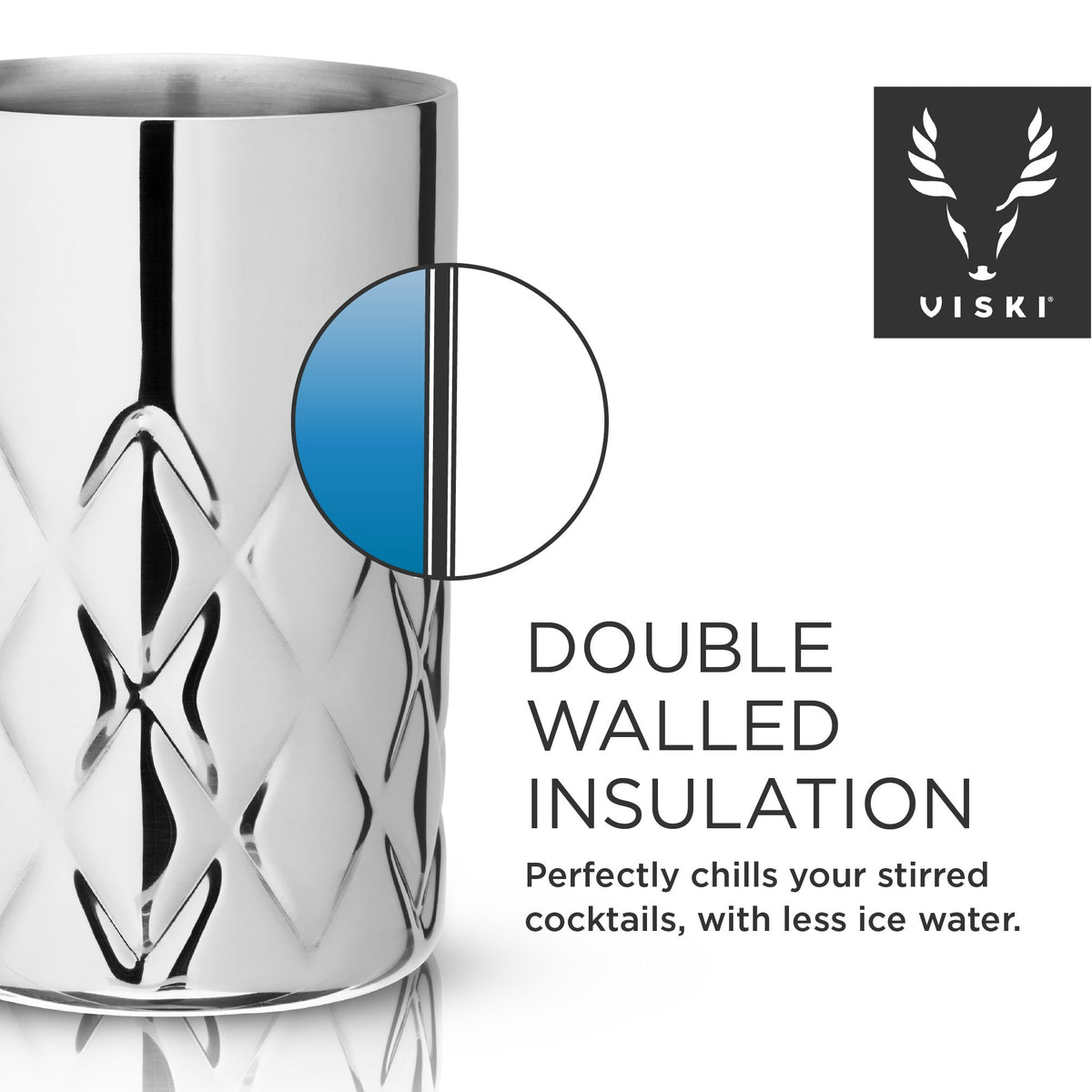 Harrison Double Walled Mixing Glass in Stainless Steel