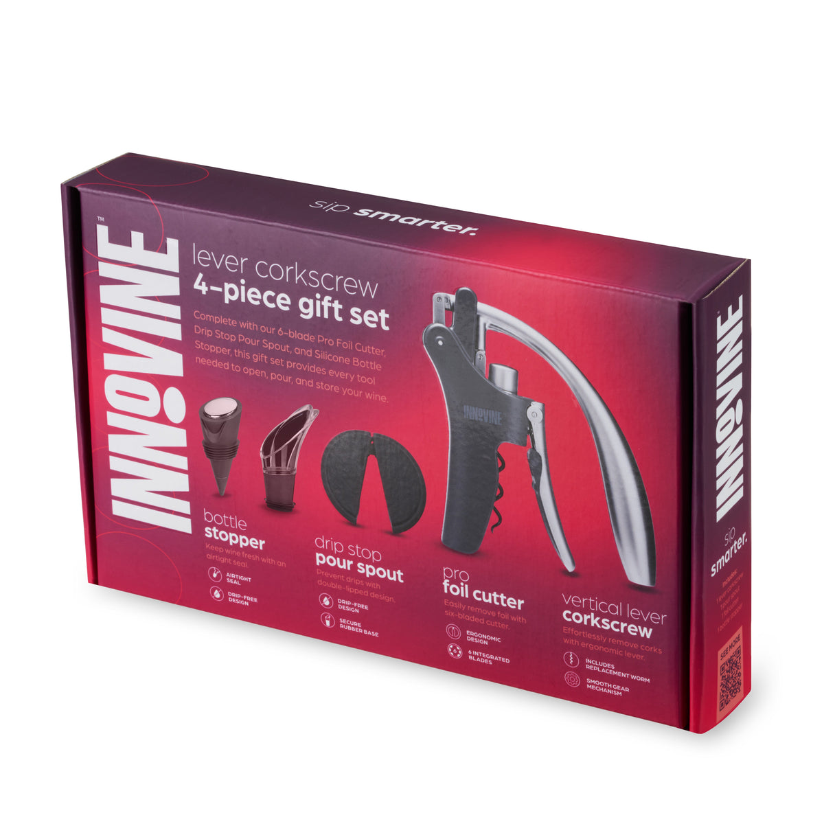 Lever Corkscrew 4-Piece Gift Set