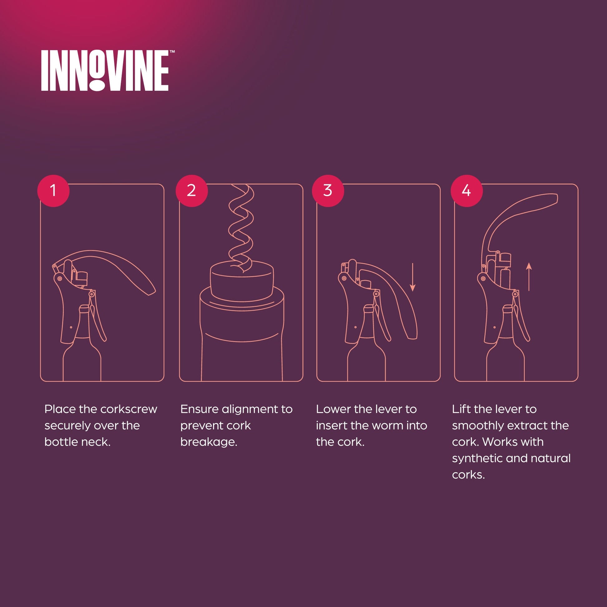 Lever Corkscrew 4-Piece Gift Set