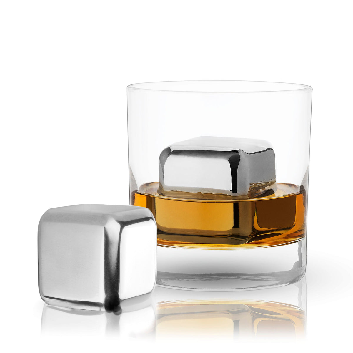 Glacier Rocks Large Cubes in Stainless Steel, Set of 2