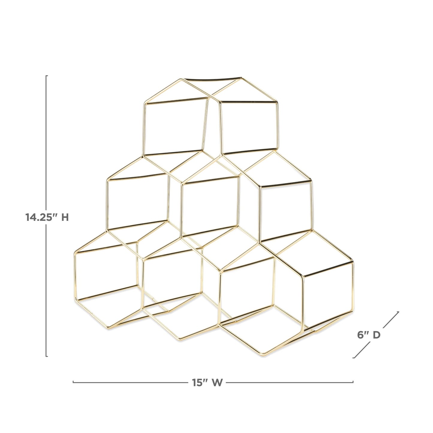 Geo Countertop 6-Bottle Wine Rack in Gold