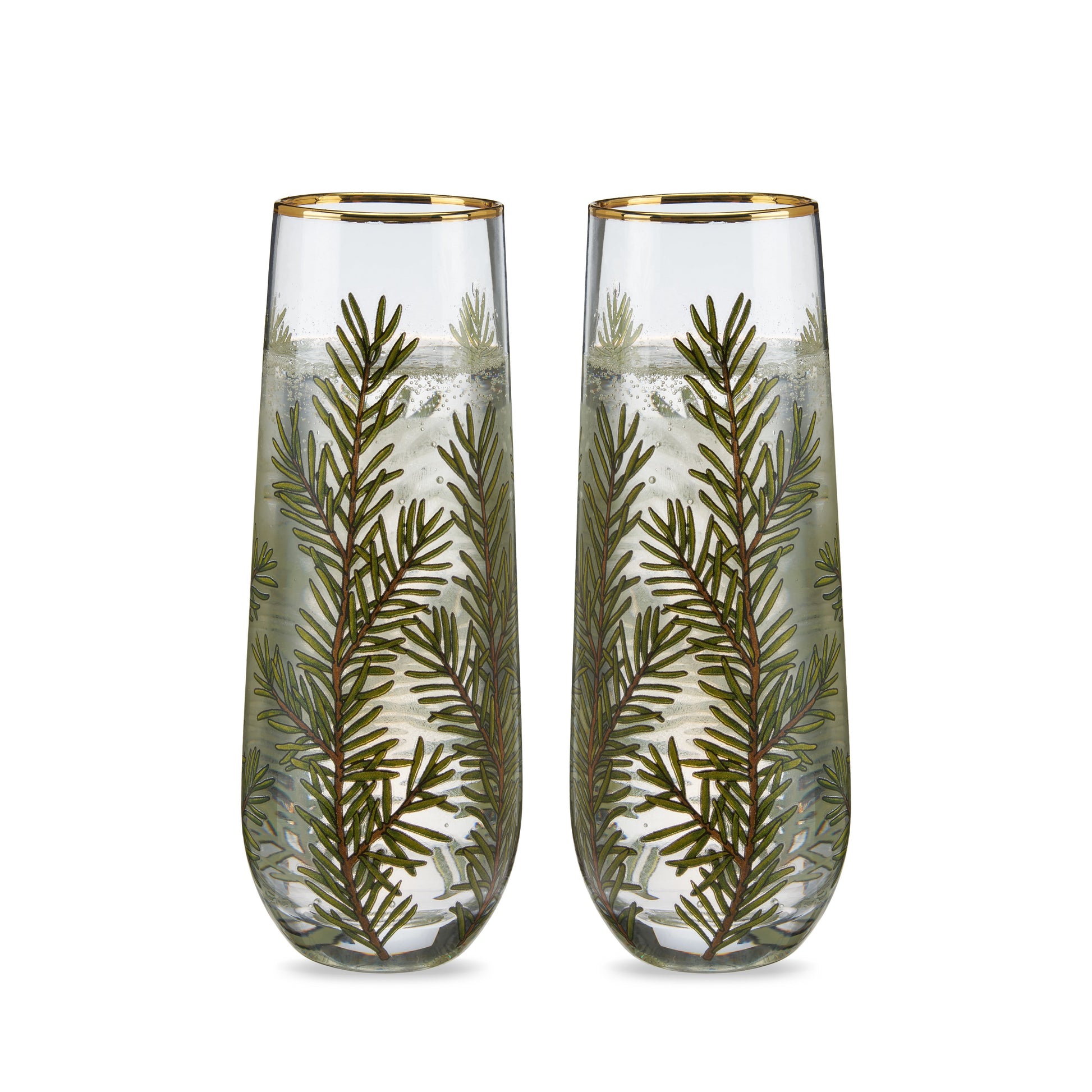 Woodland Stemless Champagne Flutes, Set of 2