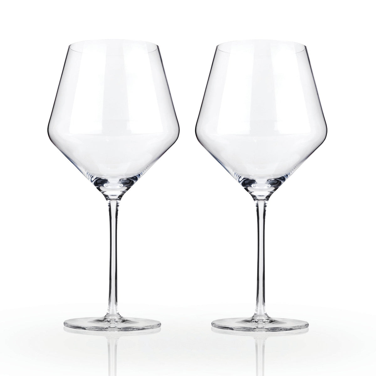 Raye Crystal Angled Burgundy Glasses, Set of 2