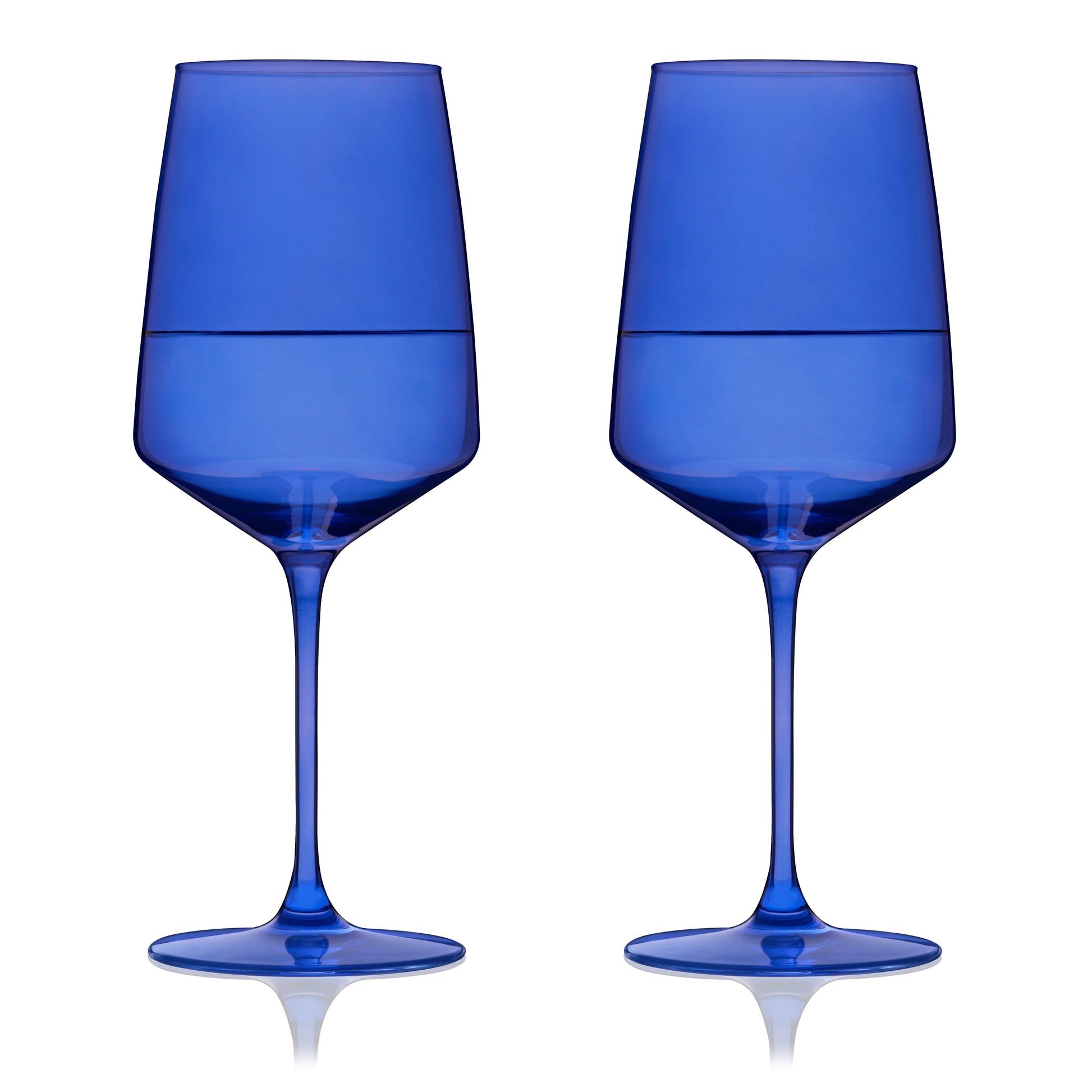 Reserve Nouveau Crystal Wine Glasses in Cobalt, Set of 2