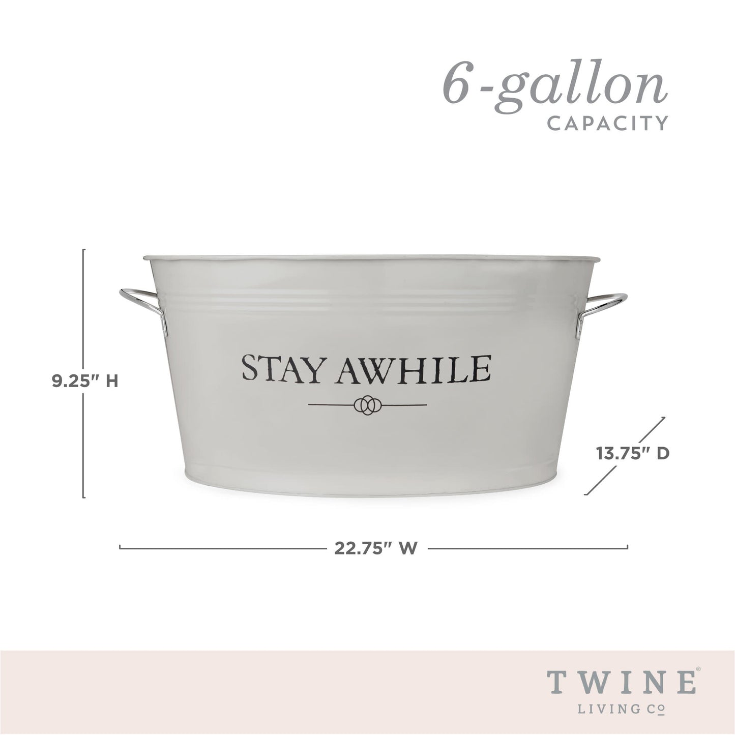 Stay Awhile Metal Beverage Tub