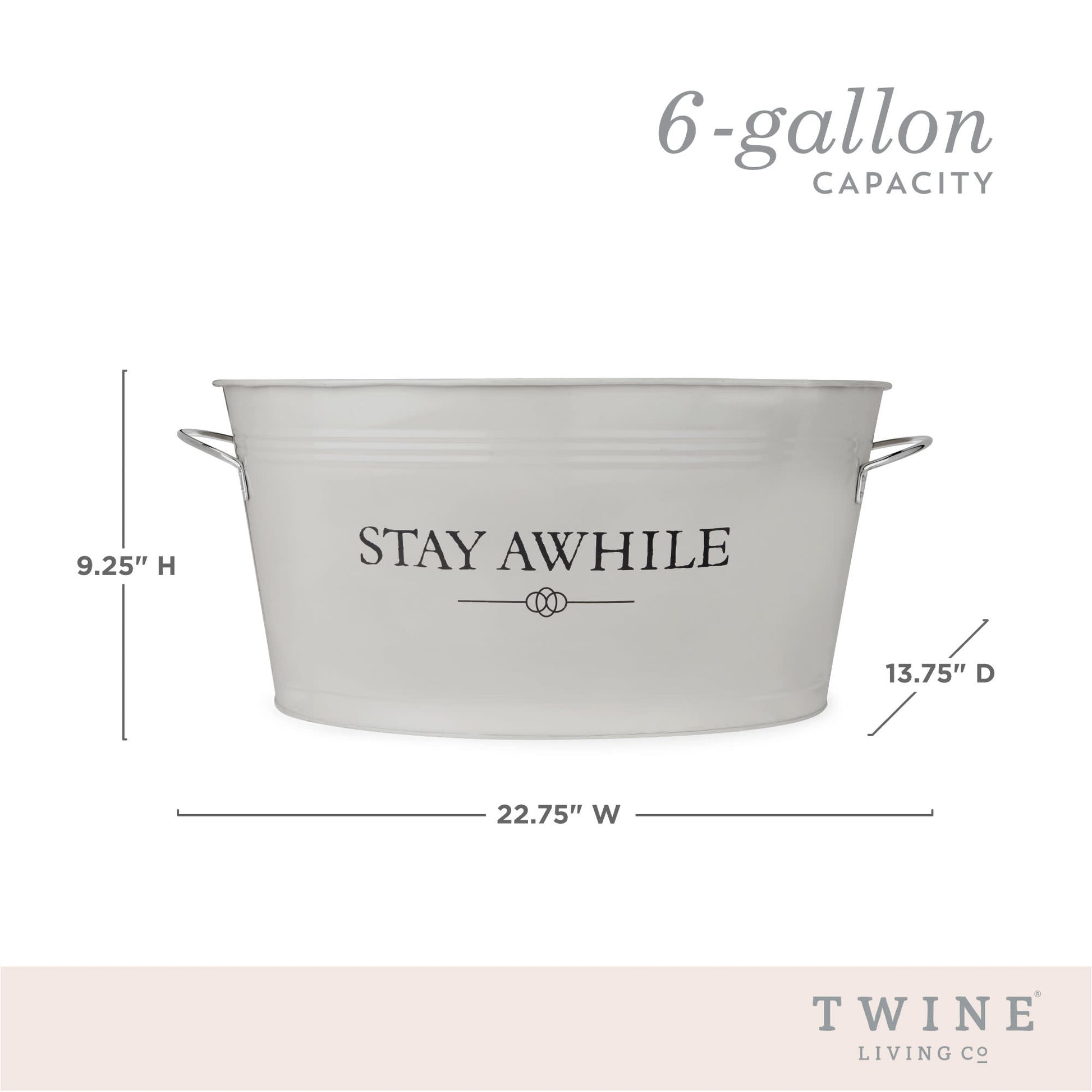 Stay Awhile Metal Beverage Tub