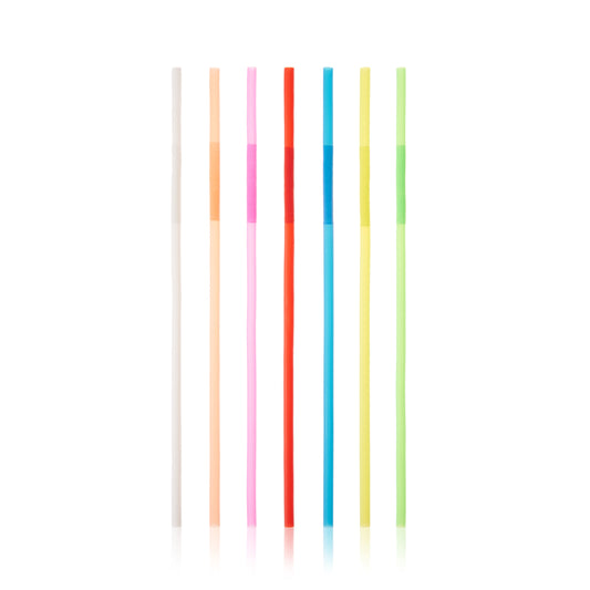 Party Twisted Ultra-Bendy Straws in Assorted Neon, Set of 50